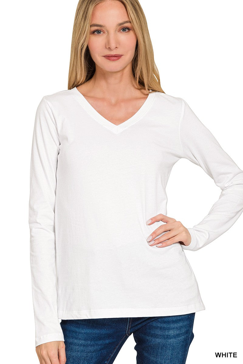 V-neck Long Sleeve T-shirt